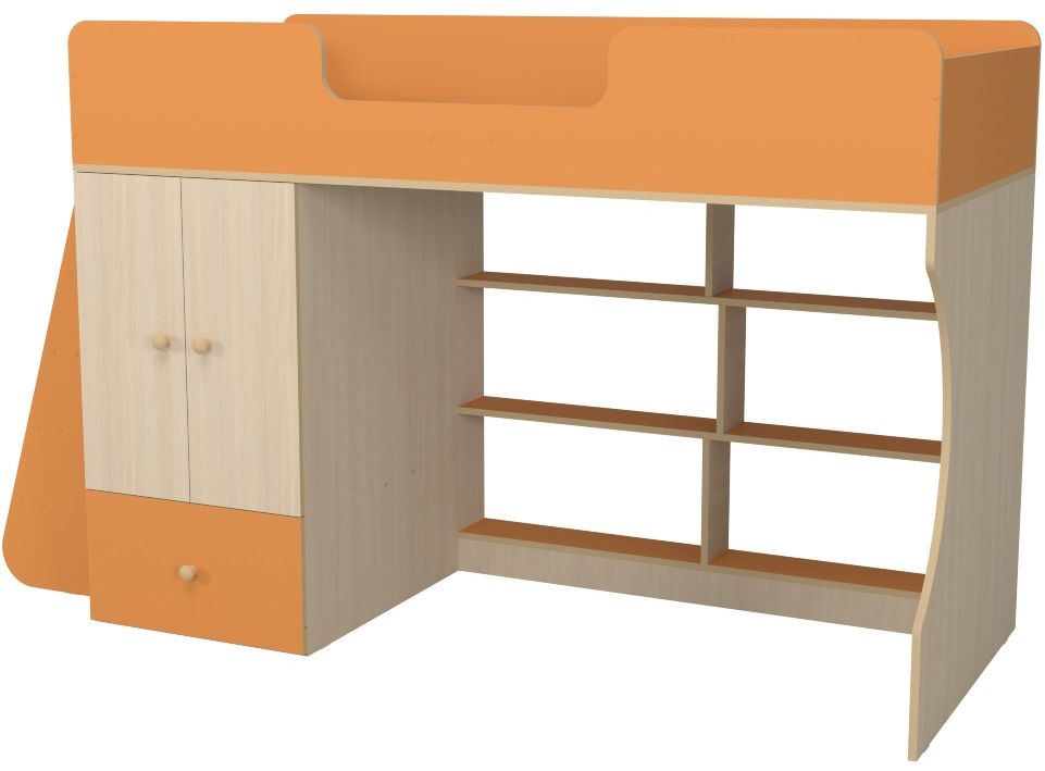 фото Капризун кровати кровать чердак р445 капризун 1 со шкафом оранжевый