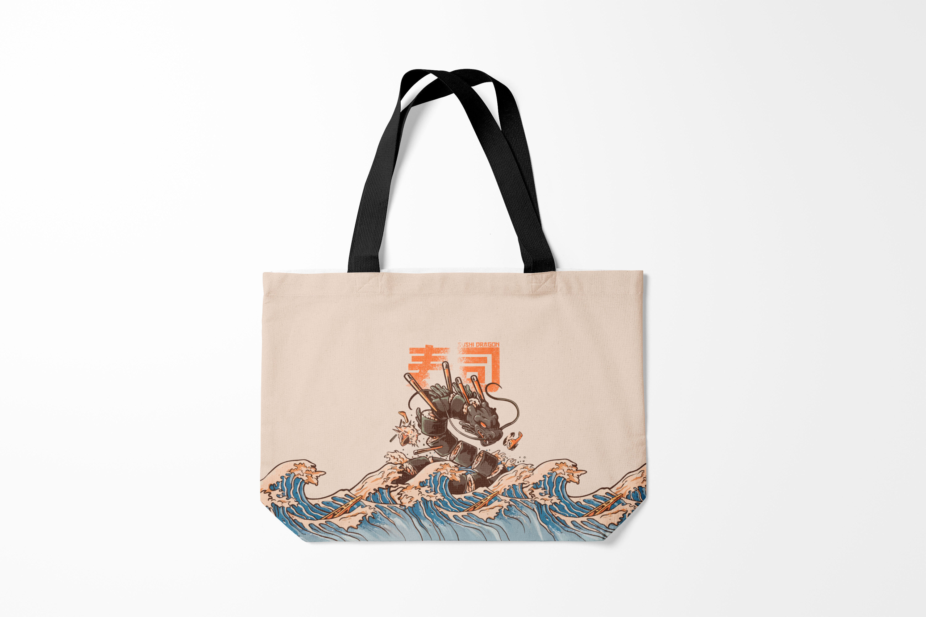 

Сумка шoппер унисекс Burnettie все Sushi dragon, бежевый, все Sushi dragon