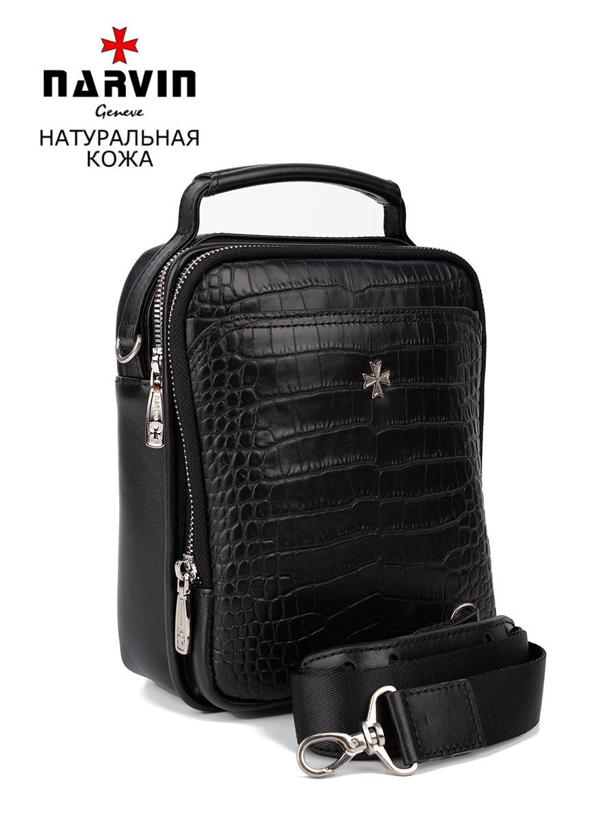 

Сумка мужская Narvin 9467 aligro black, Черный, 9467