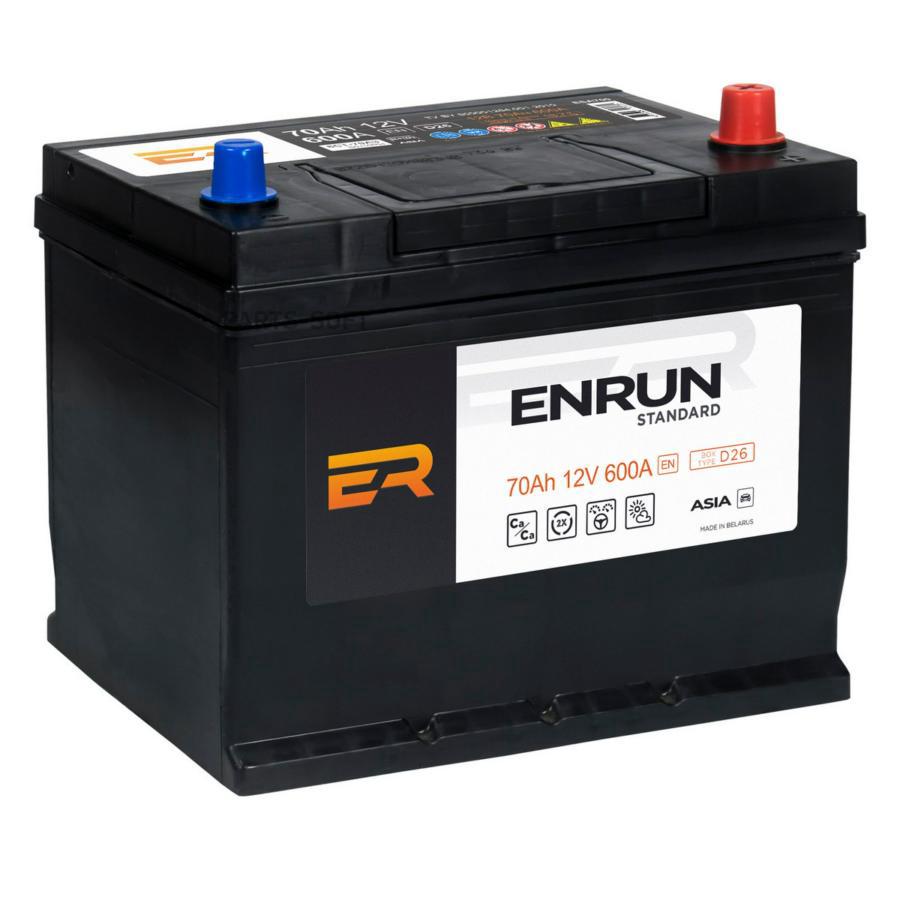 Аккумулятор Enrun Jis Standart 70 А/Ч Обратная R+ D26 261x175x225 En600 А ENRUN арт. ESA70