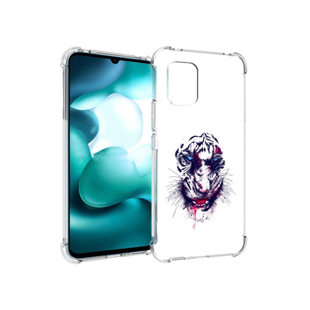 

Чехол MyPads Tocco для Xiaomi Mi 10 Lite безумный тигр (PT150213.294.228), Прозрачный, Tocco