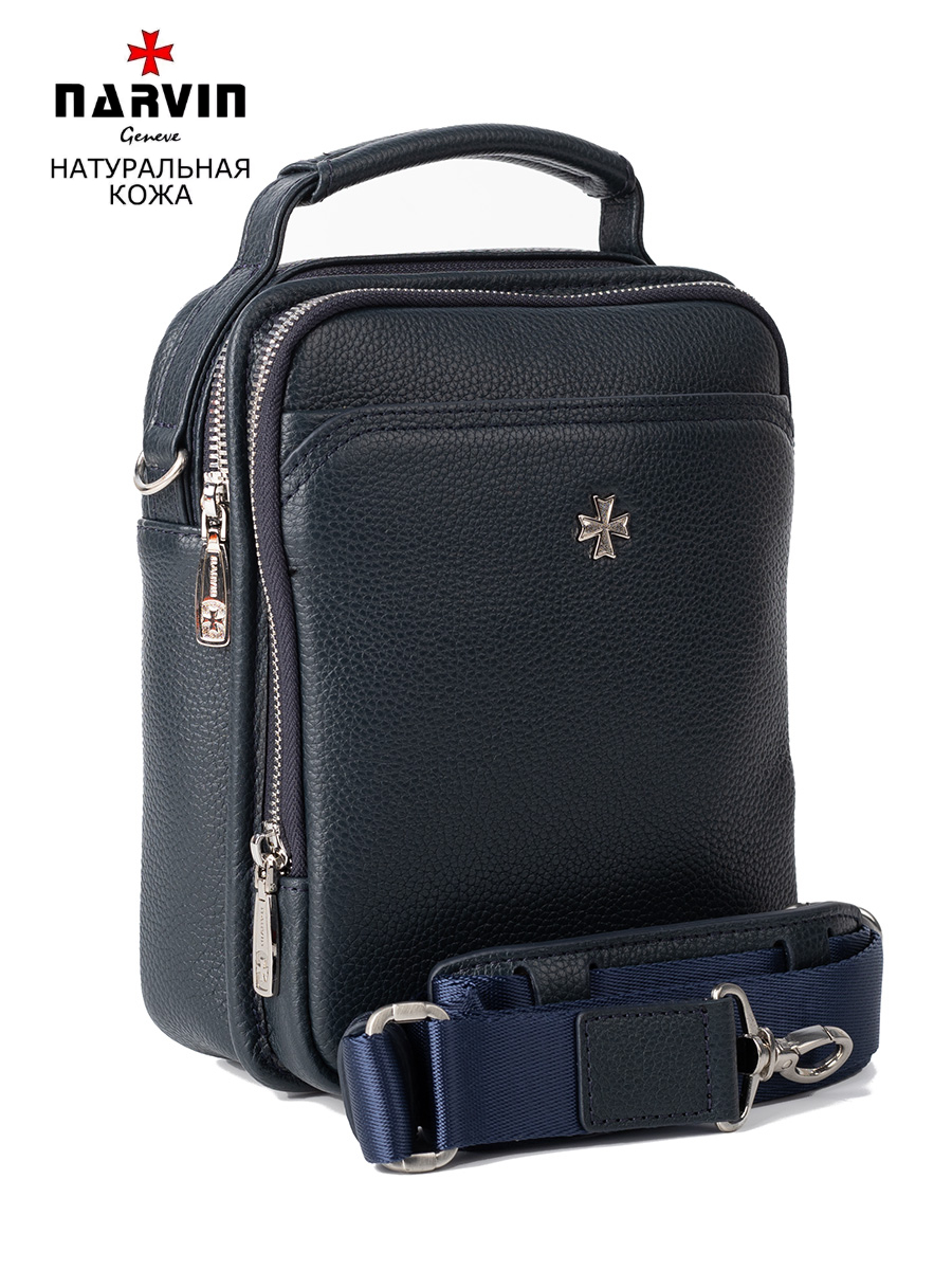 

Сумка мужская Narvin 9467 polo d.blue, Синий, 9467