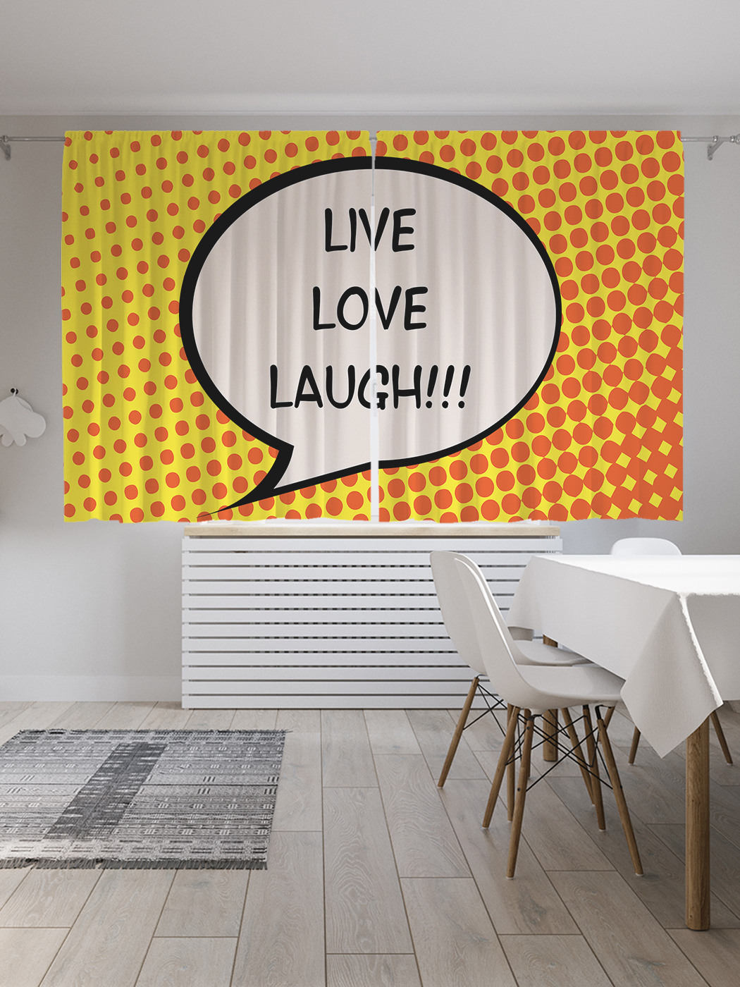 

Шторы JoyArty с фотопечатью "Позитив поп-арт" из сатена, 290х180 см, Позитив поп-арт