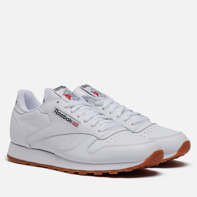 фото Кроссовки мужские reebok classic leather белые 46 eu