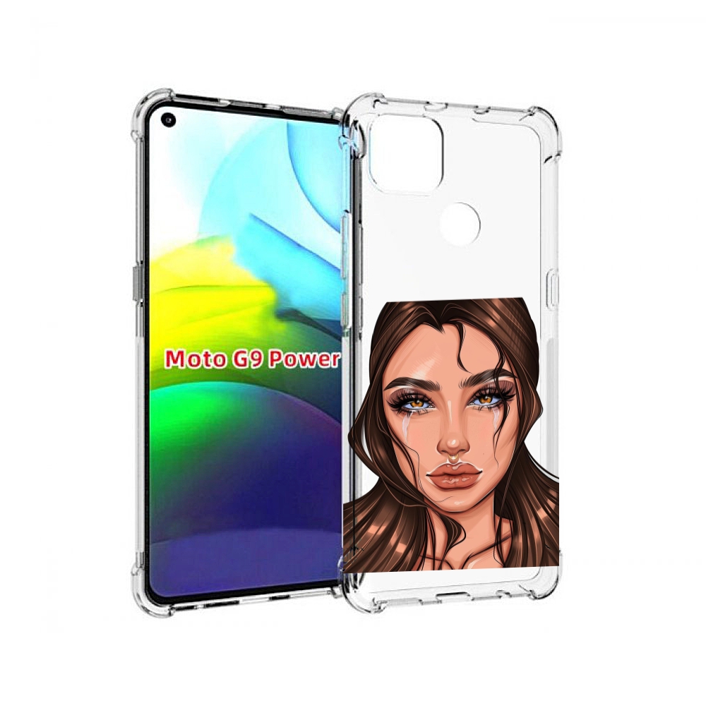 

Чехол MyPads плачущая-девушка женский для Motorola Moto G9 Power, Прозрачный, Tocco