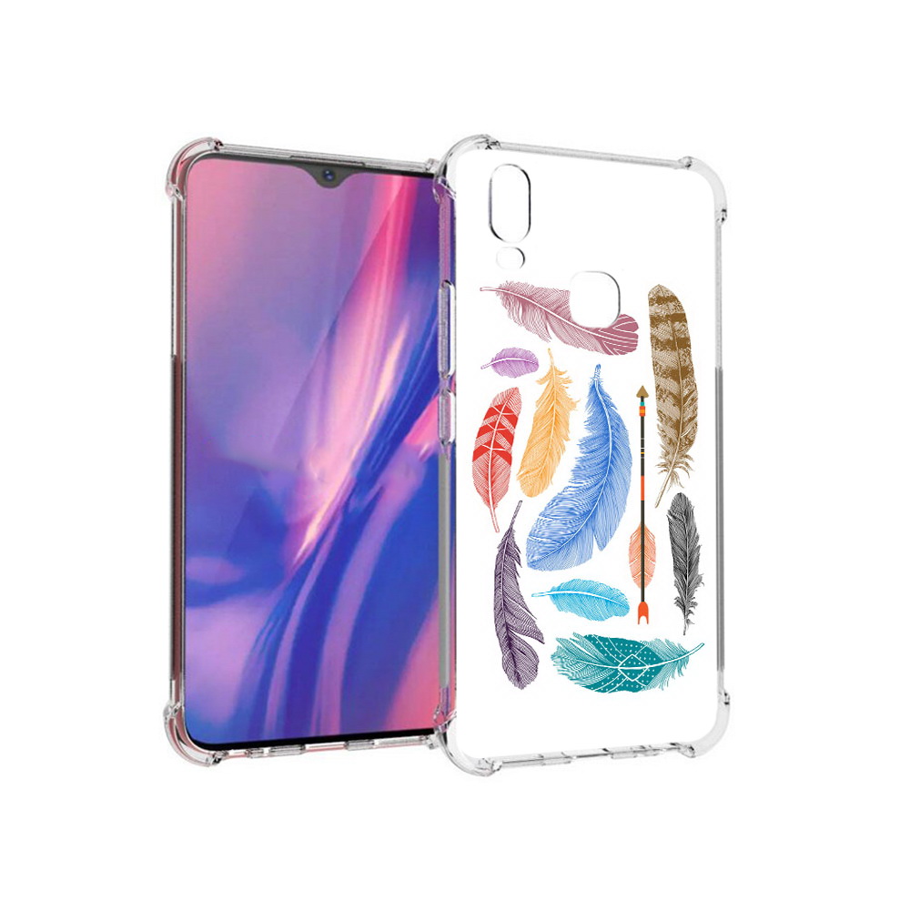 

Чехол MyPads Tocco для Vivo Y11 разноцветные перья (PT144890.422.572), Прозрачный, Tocco