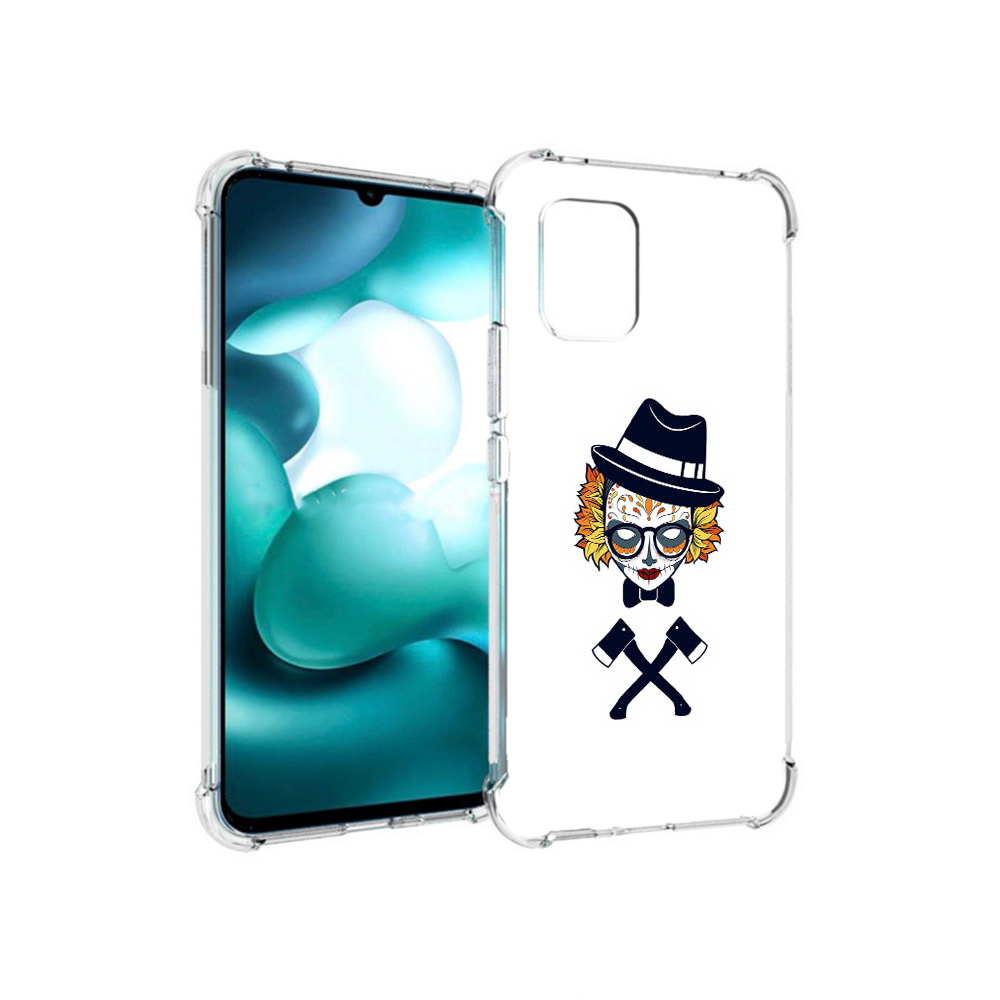 

Чехол MyPads Tocco для Xiaomi Mi 10 Lite девушка в маске с топорами рисунок, Прозрачный, Tocco