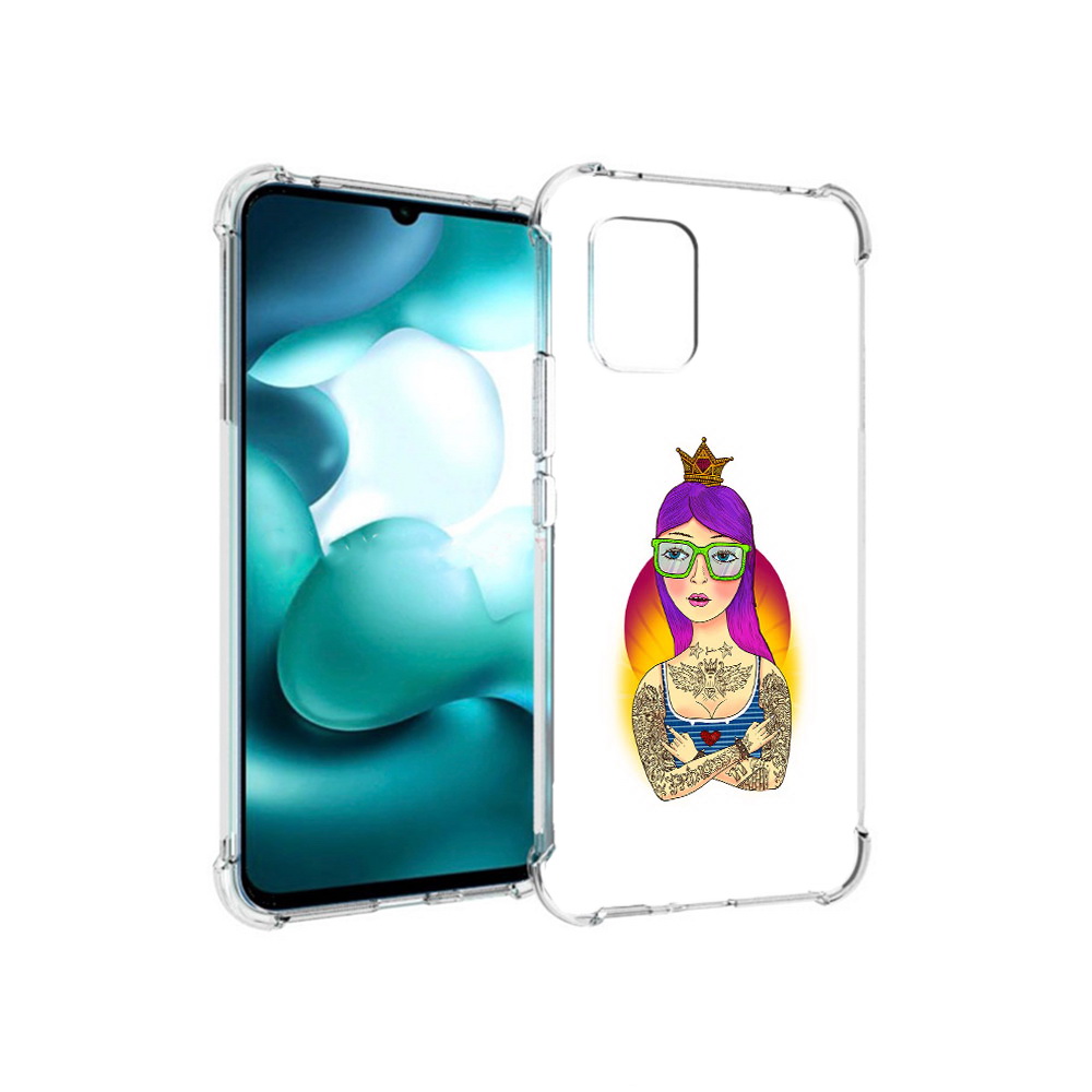 

Чехол MyPads Tocco для Xiaomi Mi 10 Lite девушка в татуировках с короной, Прозрачный, Tocco