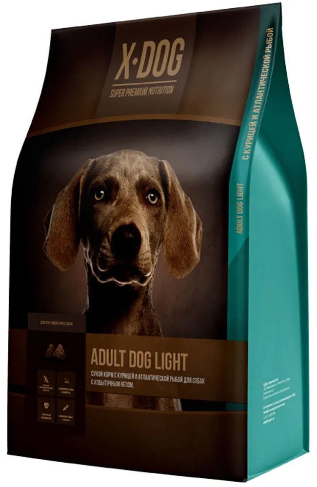 

Сухой корм для собак X-Dog Adult Dog Light курица и атлантическая рыба, для активных, 3кг, X-DOG ADULT DOG LIGHT диетический для взрослых собак всех пород с курицей и атлантической рыбой (3 кг)