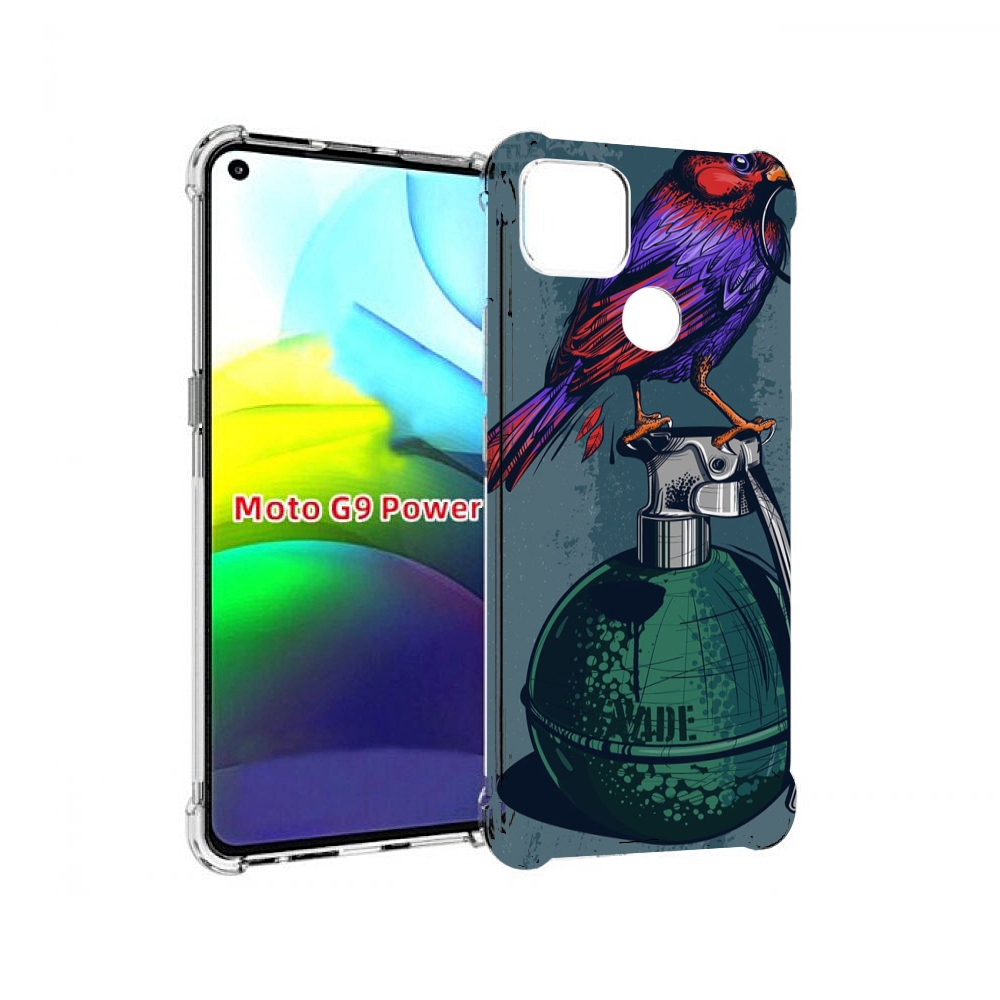 

Чехол MyPads птица с гранатой для Motorola Moto G9 Power, Прозрачный, Tocco