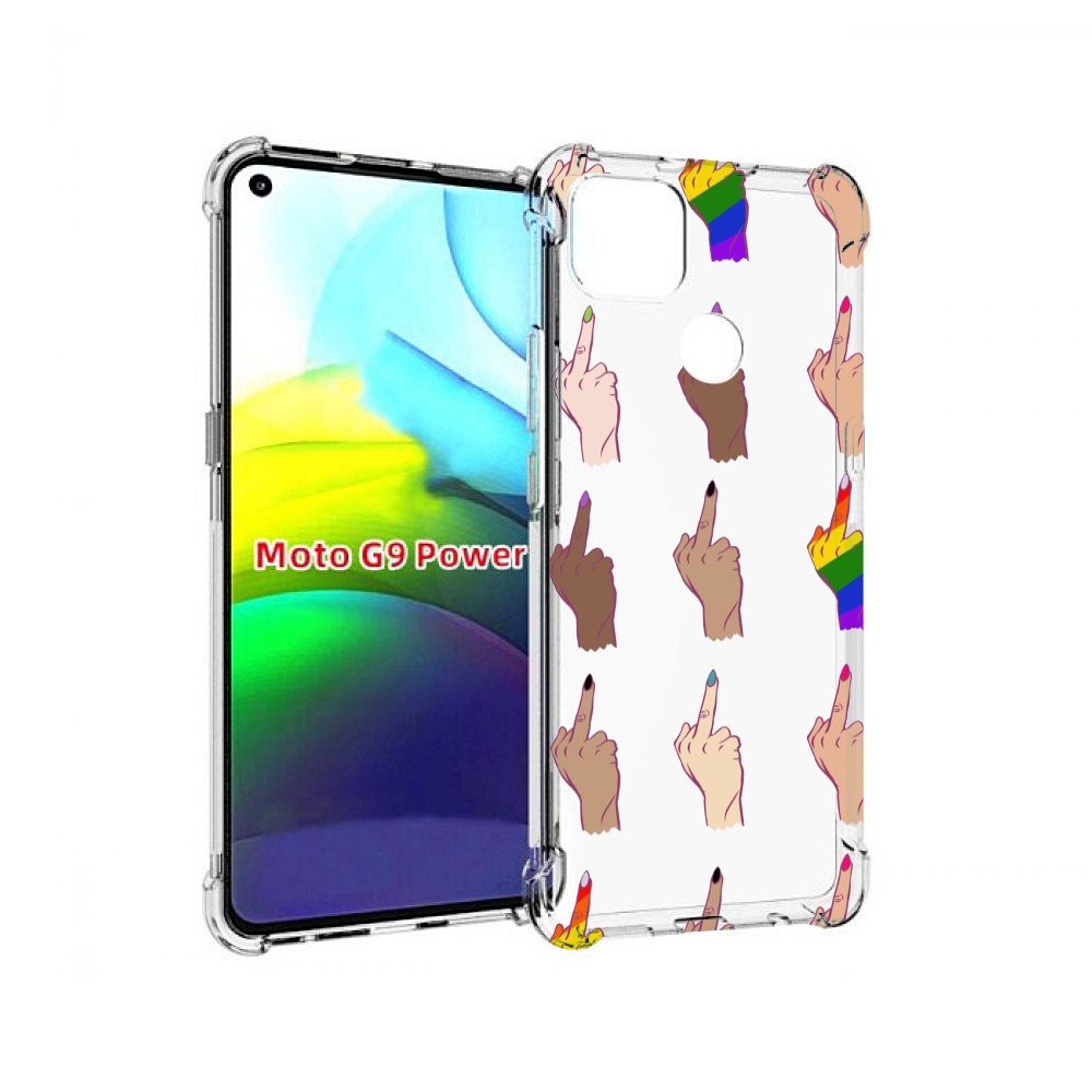 

Чехол MyPads разноцветные-руки для Motorola Moto G9 Power, Прозрачный, Tocco