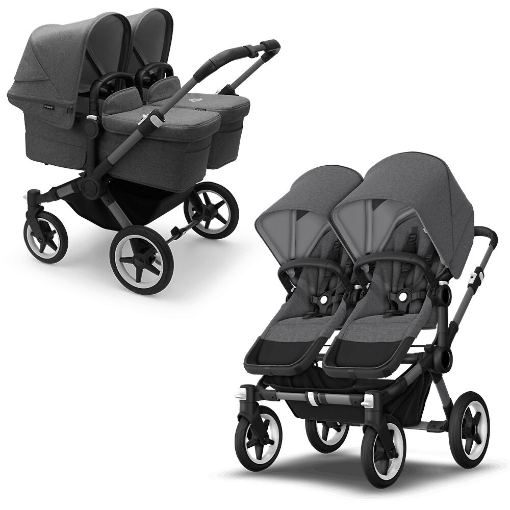 

Коляска для двойни 2в1 Bugaboo Donkey 5 Twin Graphite, цвет Grey Melange, Donkey 5 Twin Graphite