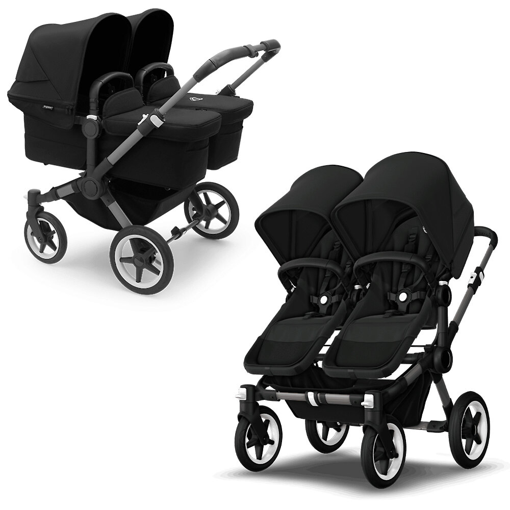 

Коляска для двойни 2в1 Bugaboo Donkey 5 Twin Graphite, цвет Midnight Black, Donkey 5 Twin Graphite