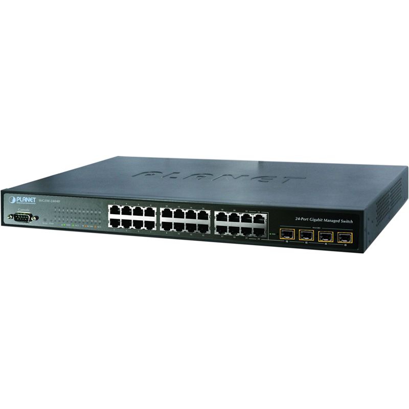 

коммутатор/ PLANET IPv6, 24-Port Gigabit with 4-Port SFP Layer 2+/4 SNMP Managed Switch, WGSW-24040