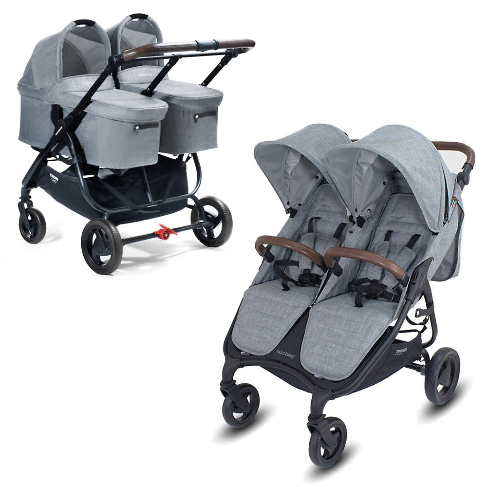 Коляска для двойни 2в1 Valco Baby Snap Duo Trend, цвет Grey Marle