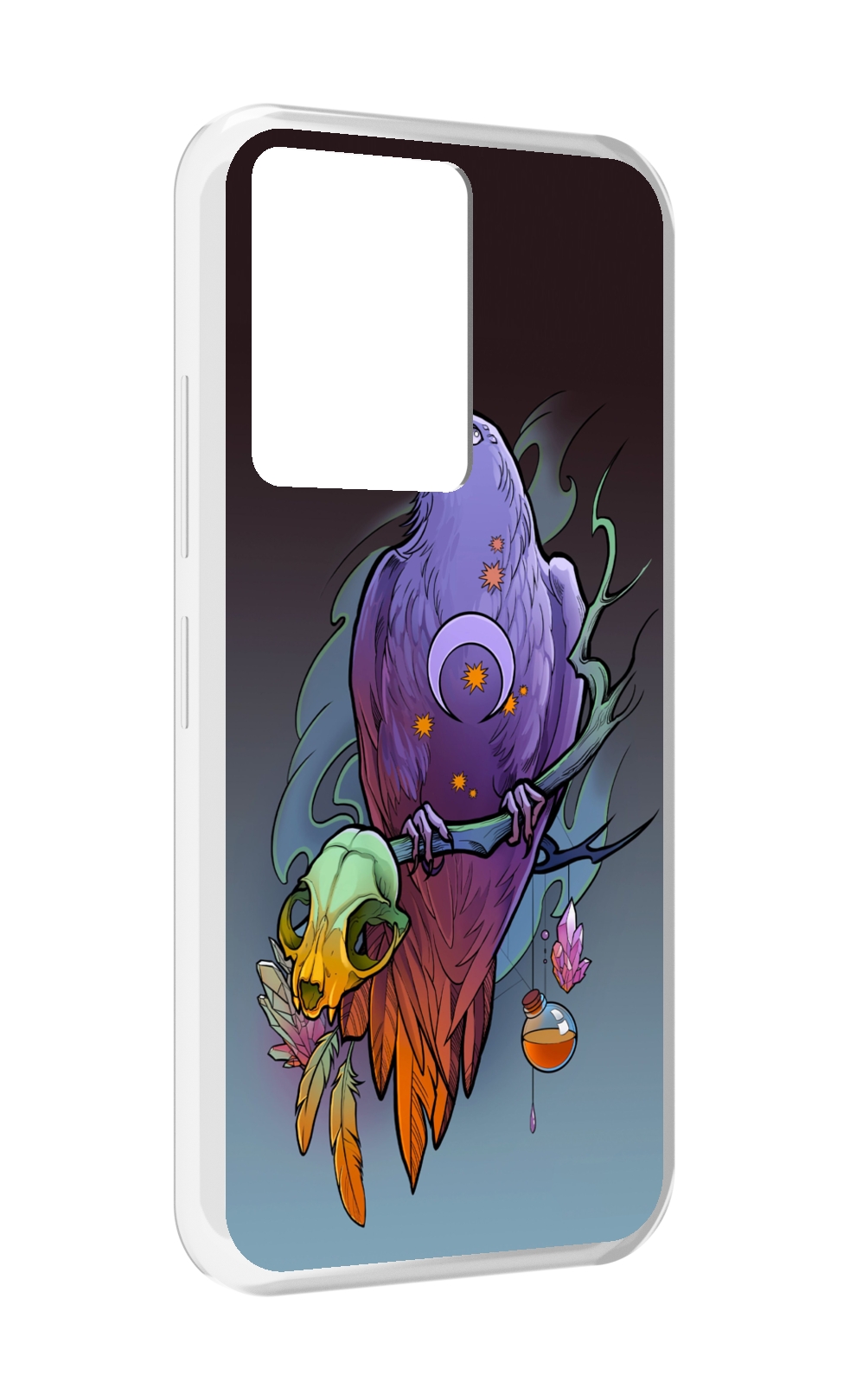 

Чехол MyPads фиолетовый ворон на ветке для Infinix Note 12 5G X671 / Note 12 Pro 5G, Прозрачный, Tocco