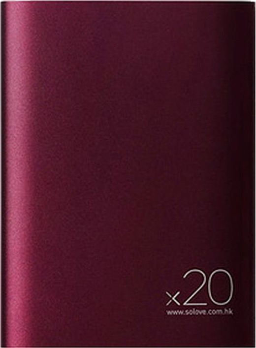 фото Внешний аккумулятор xiaomi solove 20000mah с кожаным чехлом (a8-2 red wine) dark red