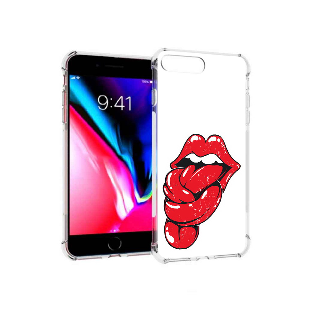 

Чехол MyPads Tocco для Apple iPhone 8 Plus яркие губы с языком (PT70866.609.705), Прозрачный, Tocco