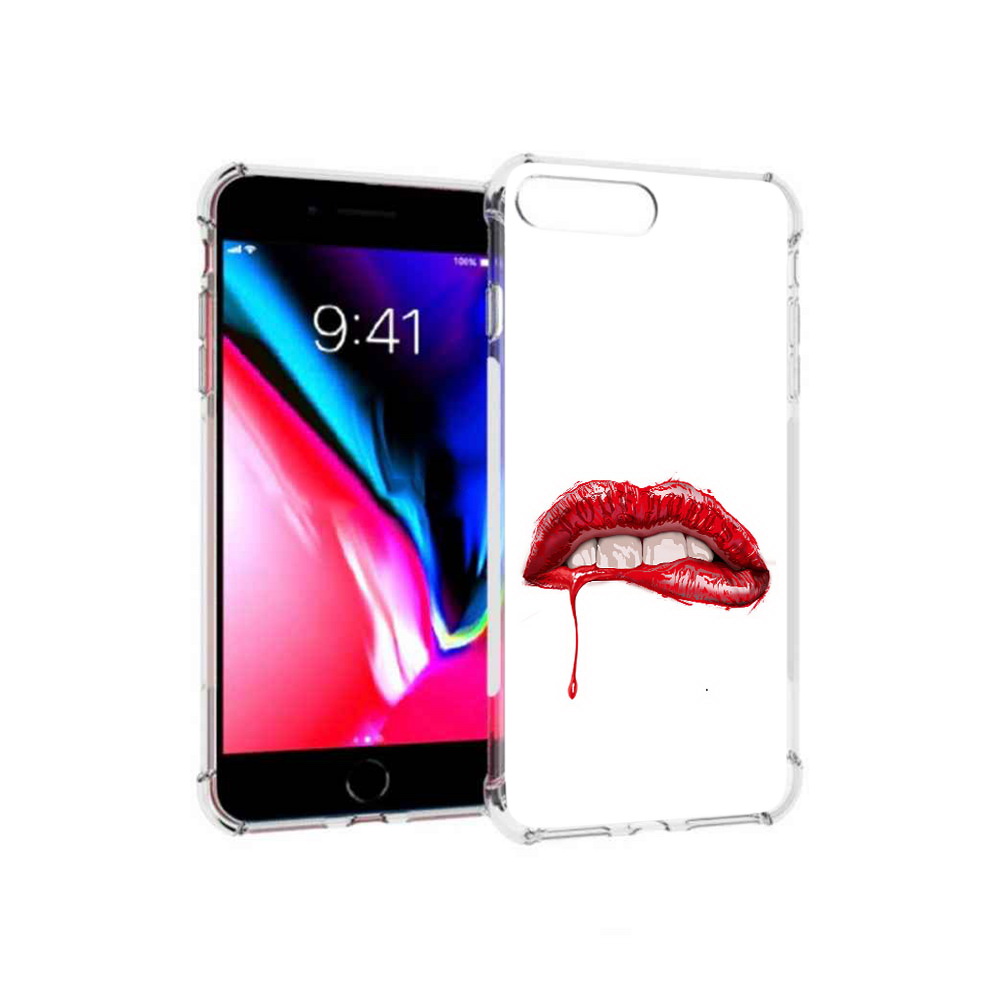 

Чехол MyPads Tocco для Apple iPhone 8 Plus яркие красные губы (PT70866.609.706), Прозрачный, Tocco