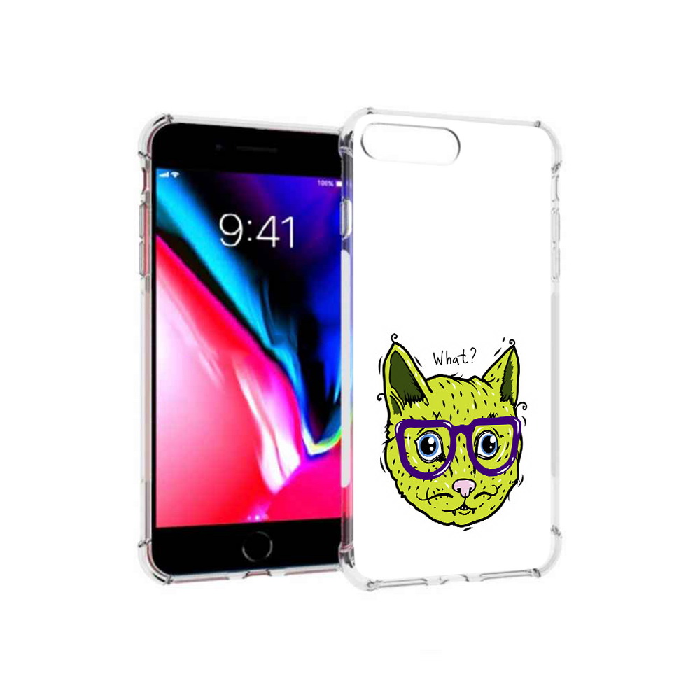 

Чехол MyPads Tocco для Apple iPhone 8 Plus Зеленый кот (PT70866.609.86), Прозрачный, Tocco