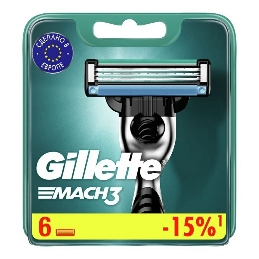 

Кассеты Gillette Mach3 для станка с тройными лезвиями 6 шт