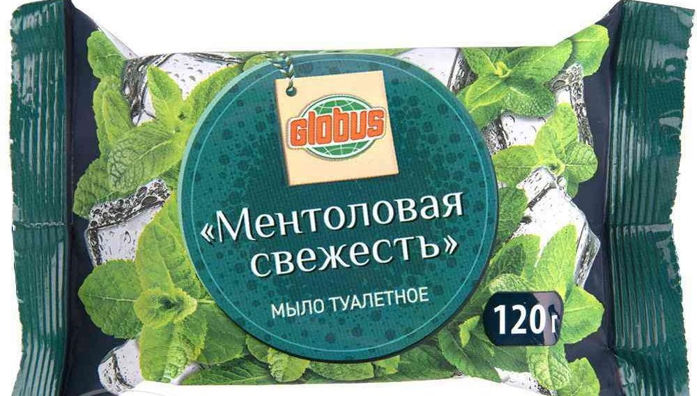 

Мыло туалетное Globus Ментоловая свежесть 120 г, туалетное Globus