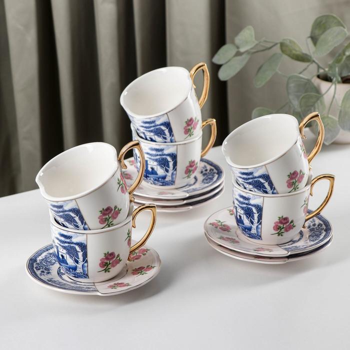 

Сервиз чайный «Дабл», 6 чашек 240 мл, 6 блюдец d=13,5 см, Посуда "Дабл"