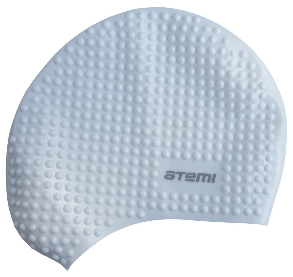 Шапочка для плавания Atemi, силикон (бабл), белая, Bs70