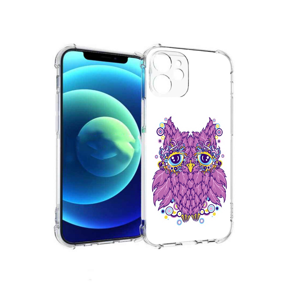 

Чехол MyPads Tocco для Apple iPhone 12 mini Розовая сова (PT157566.610.147), Прозрачный, Tocco