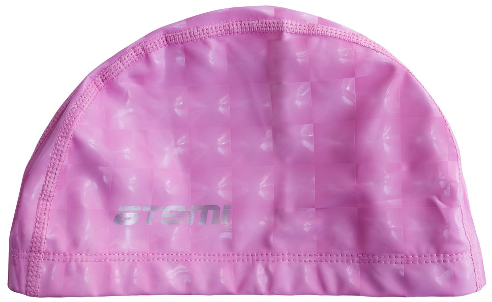 фото Шапочка для плавания тканевая с пу покрытием, роз atemi 3d, pu 130