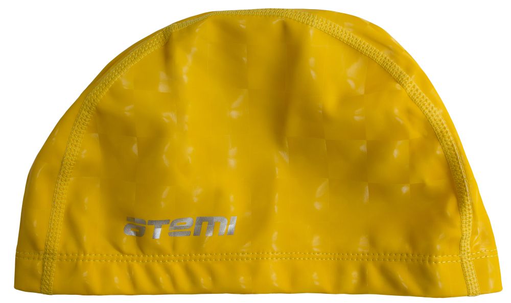 фото Шапочка для плавания тканевая с пу покрытием, atemi желт. 3d, pu 140