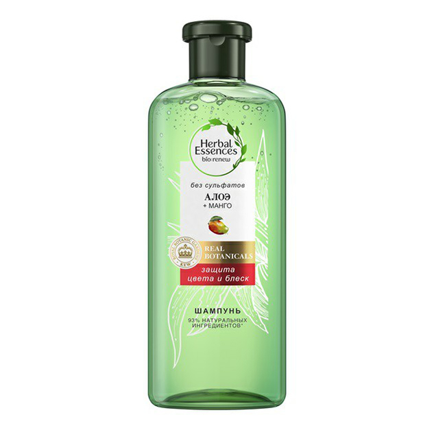 фото Шампунь herbal essences алоэ и манго защита цвета и блеск для окрашенных волос 380 мл