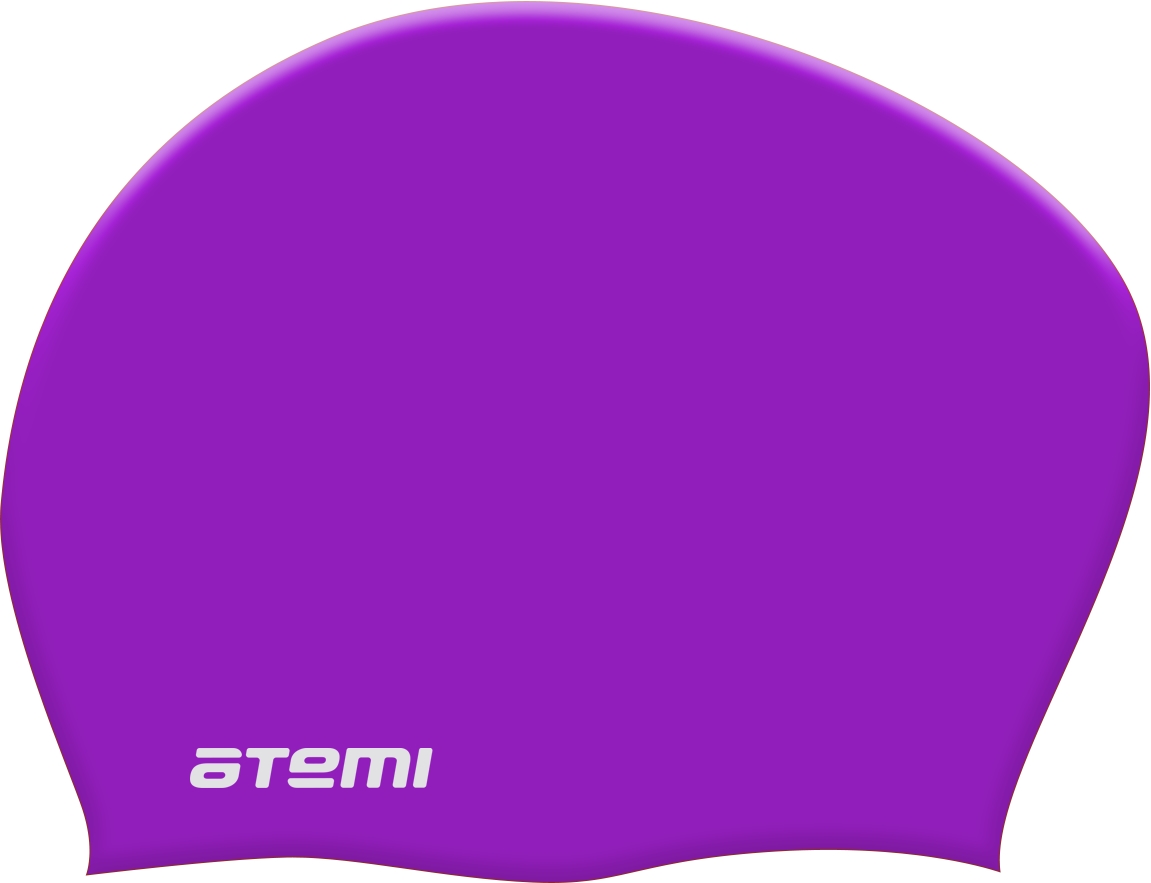 фото Шапочка для плавания atemi, силикон, д/длин.волос,фиолет, lc-07