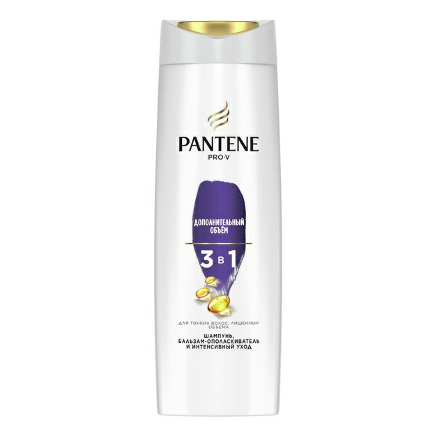 фото Шампунь pantene pro-v 3 в 1 дополнительный объем для тонких лишенных объема волос 360 мл