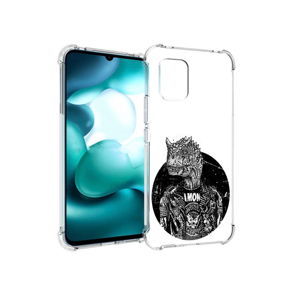 

Чехол MyPads Tocco для Xiaomi Mi 10 Lite динозавр в куртке (PT150213.294.328), Прозрачный, Tocco
