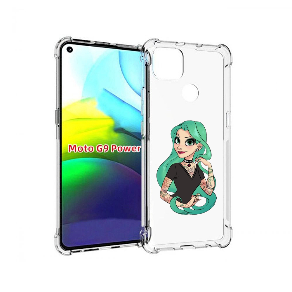 

Чехол MyPads рапунцель-в-тату женский для Motorola Moto G9 Power, Прозрачный, Tocco