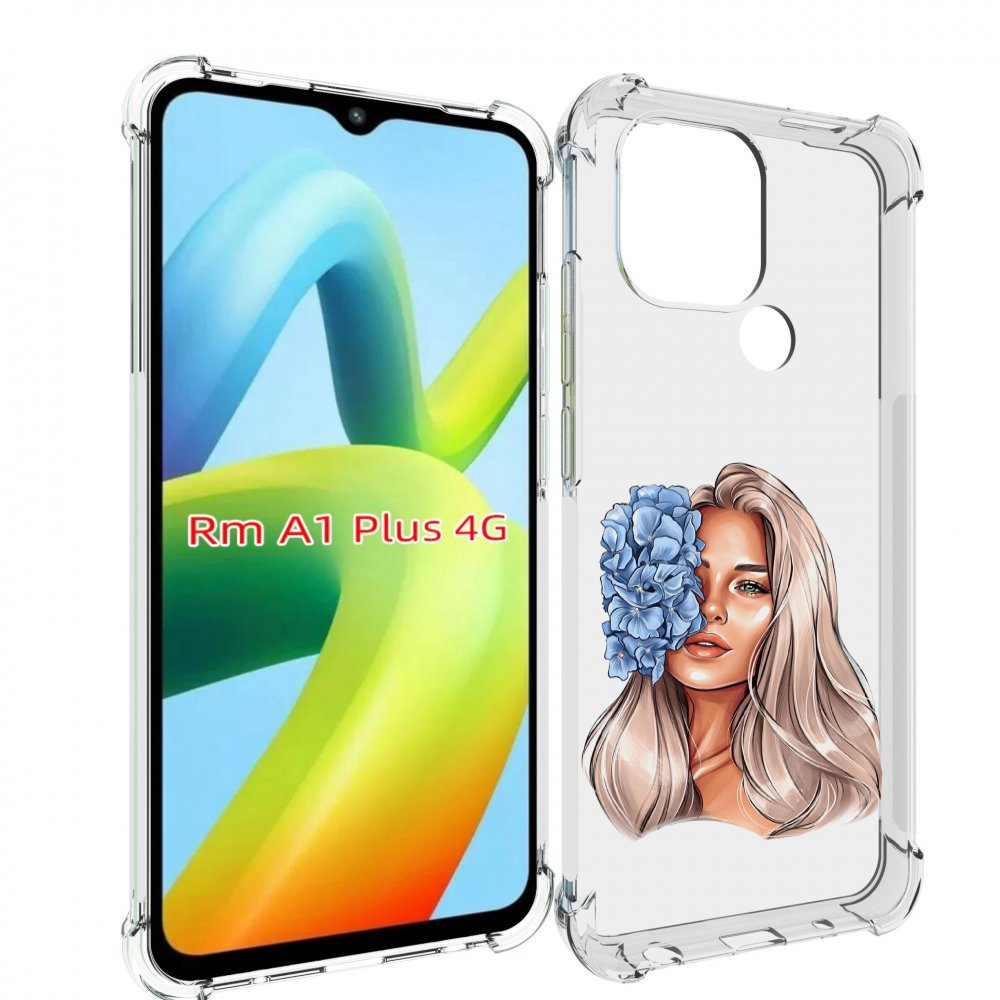

Чехол MyPads блондинка-с-голубыми-цветами женский для Xiaomi Redmi A1 Plus +, Прозрачный, Tocco