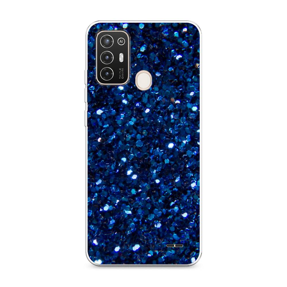 

Силиконовый чехол "Синие блестки рисунок" на ZTE Blade A52