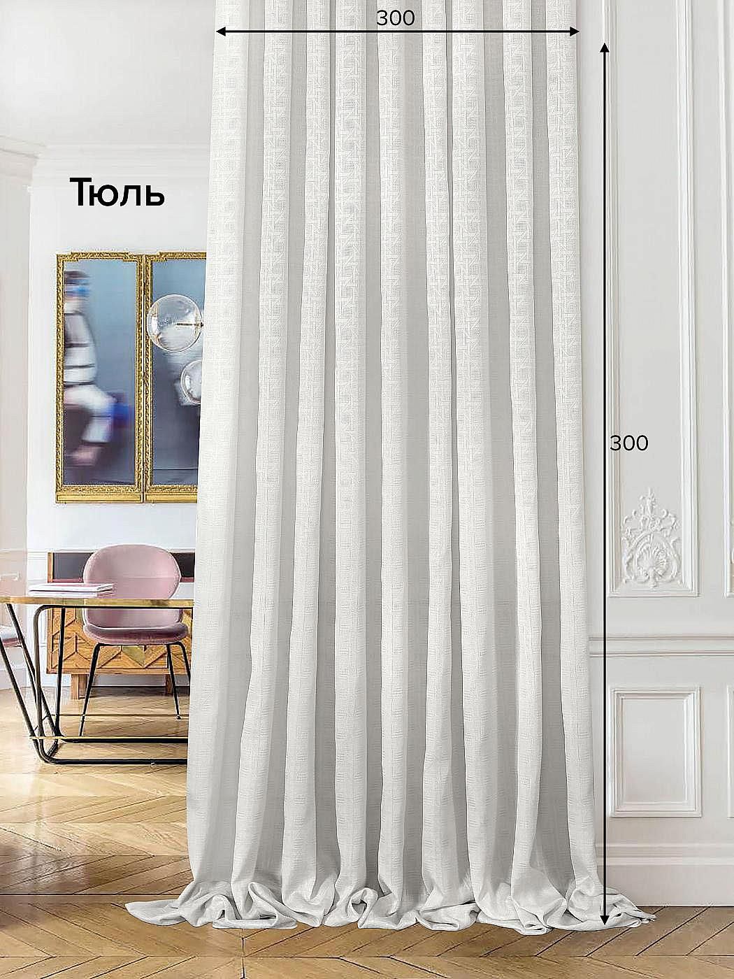 

Тюль для комнаты AT HOME / 300х300 см / Итония (серый), 122426