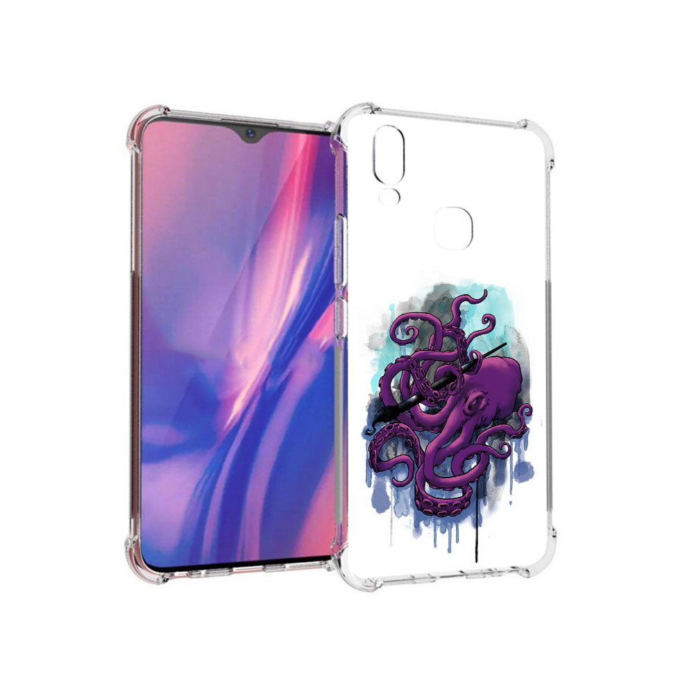 

Чехол MyPads Tocco для Vivo Y11 фиолетовый осьминог (PT144890.422.658), Прозрачный, Tocco