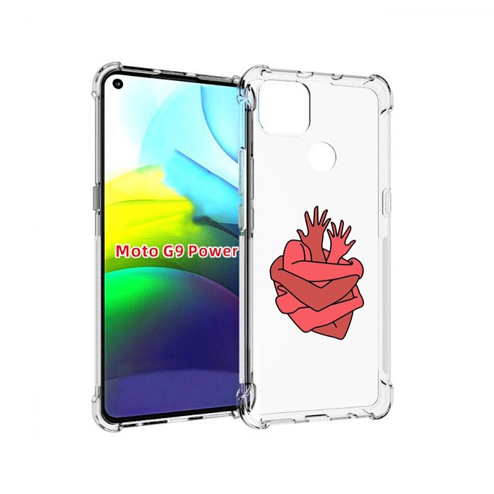 

Чехол MyPads сердце из ручек для Motorola Moto G9 Power, Прозрачный, Tocco