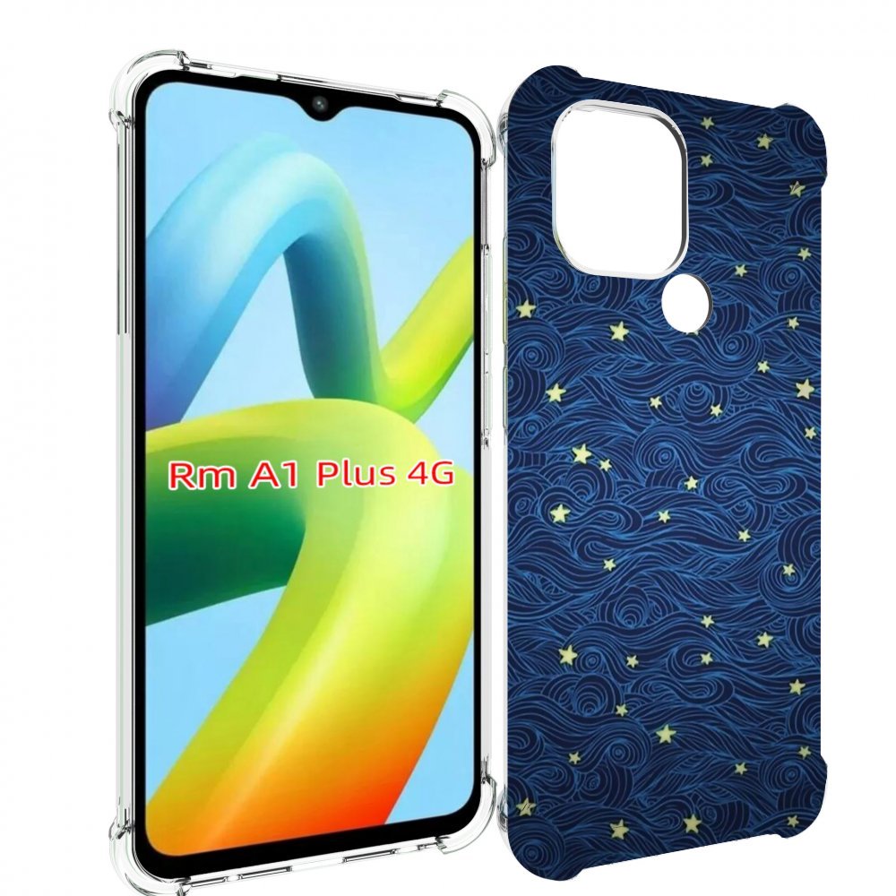 

Чехол MyPads волны с звездами акварель для Xiaomi Redmi A1 Plus +, Прозрачный, Tocco