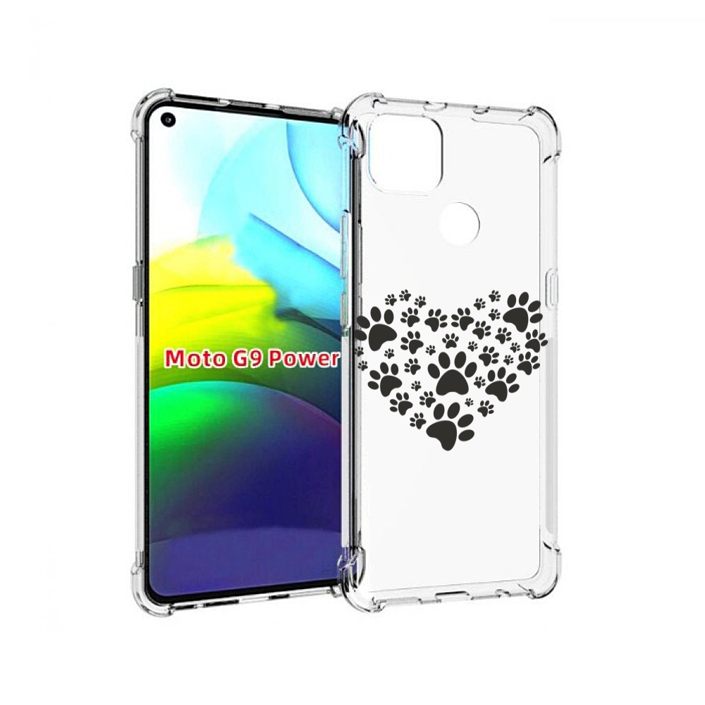 

Чехол MyPads следы-в-сердечке для Motorola Moto G9 Power, Прозрачный, Tocco