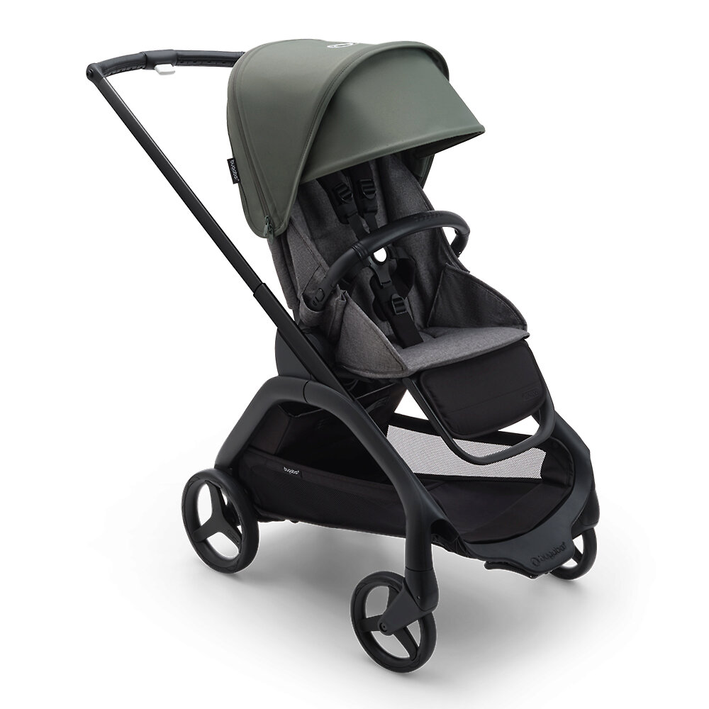 Прогулочная коляска Bugaboo Dragonfly Black, цвет Grey Melange / Forest Green