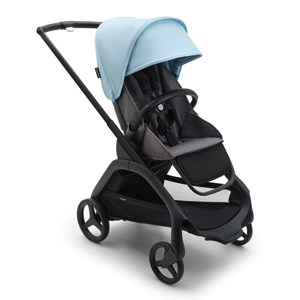 Прогулочная коляска Bugaboo Dragonfly Black, цвет Grey Melange / Skyline Blue