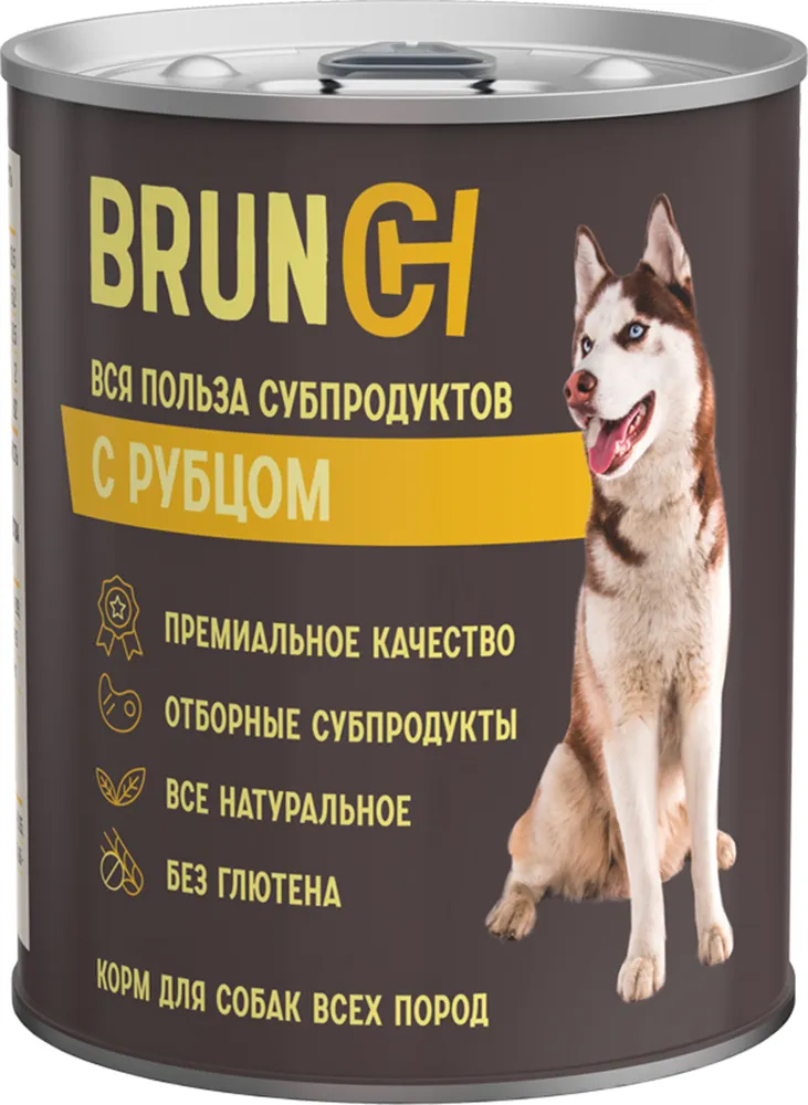 фото Влажный корм для собак всех пород brunch рубец 340г