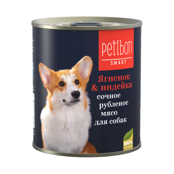 

Влажный корм для собак Petibon Smart Рубленое мясо с ягненком и индейкой, 12шт по 410г, PETIBON SMART для собак рубленое мясо с ягненком и индейкой (410 гр х 12 шт)