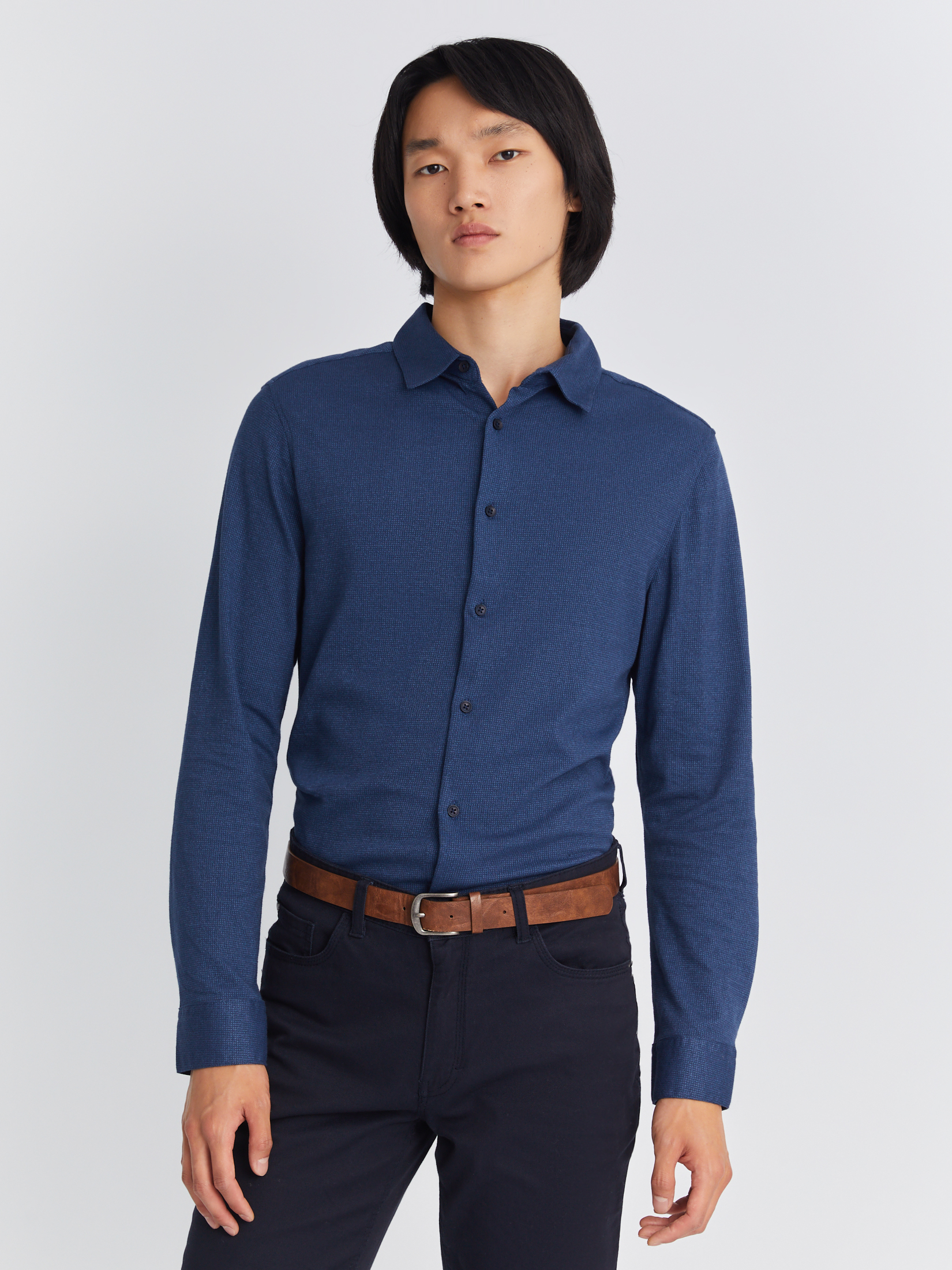 Рубашка мужская Zolla 0123221591415800 синяя XL