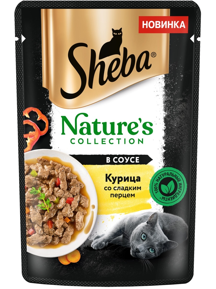 фото Влажный корм для кошек sheba natures курица и паприка, 28шт по 75г