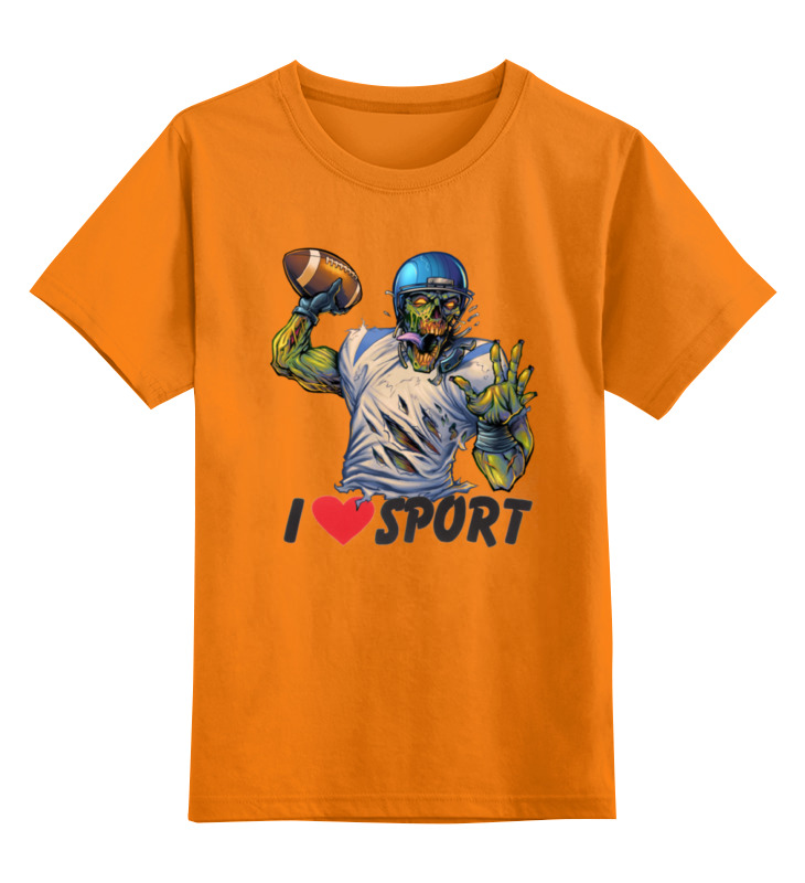 Детская футболка классическая Printio Зомби спорт - я люблю спорт, р. 128